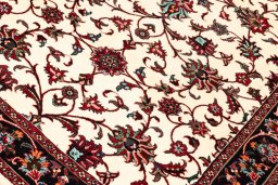 Backside of handmade New Bijar rug showing knot structure and weave density