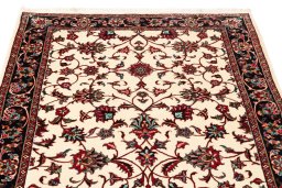 Full view of New Bijar rug from Iran / Persia, 205 × 100 cm in Beige tones