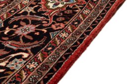Close-up detail of New Bijar rug from Iran / Persia showing Wool weave