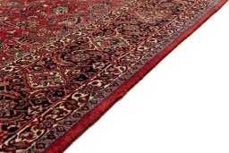 Close-up detail of New Bijar rug from Iran / Persia showing Wool weave