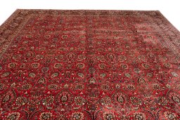 Full view of New Bijar rug from Iran / Persia, 395 × 300 cm in Red tones