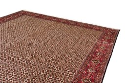 Surface texture of New Bijar rug with natural Wool and intricate pattern