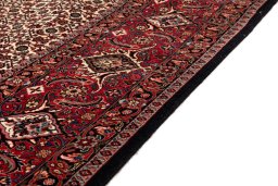 Close-up detail of New Bijar rug from Iran / Persia showing Wool weave