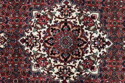 Close-up detail of New Bijar rug from Iran / Persia showing Wool weave