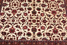Corner detail of New Bijar rug showing border pattern and Wool pile