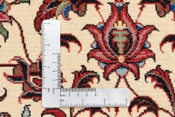 Backside of handmade New Bijar rug showing knot structure and weave density