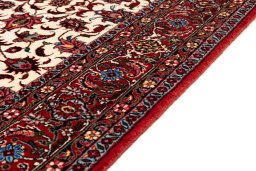 Close-up detail of New Bijar rug from Iran / Persia showing Wool weave
