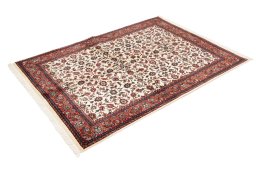 Corner detail of New Bijar rug showing border pattern and Wool pile