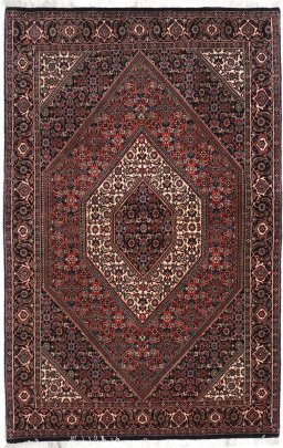 Full view of New Bijar rug from Iran / Persia, 174 × 111 cm in Multi Color tones