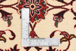 Backside of handmade New Bijar rug showing knot structure and weave density