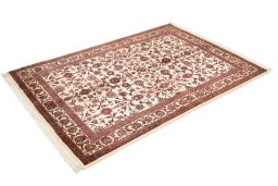 Corner detail of New Bijar rug showing border pattern and Wool pile