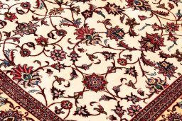 Backside of handmade New Bijar rug showing knot structure and weave density