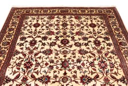 Full view of New Bijar rug from Iran / Persia, 217 × 150 cm in Beige tones