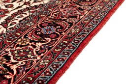 Close-up detail of New Bijar rug from Iran / Persia showing Wool weave