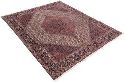 Surface texture of New Bijar rug with natural Wool and intricate pattern