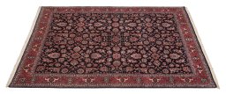 Corner detail of New Bijar rug showing border pattern and Wool pile