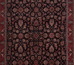 Close-up detail of New Bijar rug from Iran / Persia showing Wool weave
