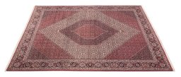 Surface texture of New Bijar rug with natural Wool and intricate pattern
