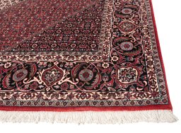Close-up detail of New Bijar rug from Iran / Persia showing Wool weave
