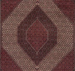 Surface texture of New Bijar rug with natural Wool and intricate pattern