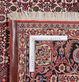 Close-up detail of New Bijar rug from Iran / Persia showing Wool weave