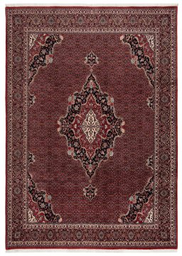 Full view of New Bijar rug from Iran / Persia, 360 × 257 cm in Multi Color tones