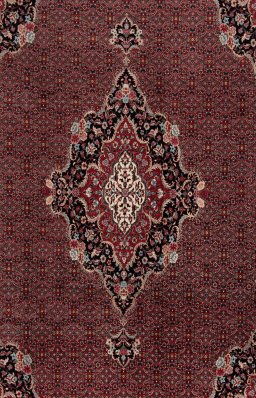 Surface texture of New Bijar rug with natural Wool and intricate pattern