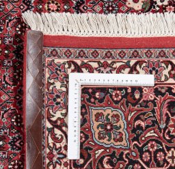 Close-up detail of New Bijar rug from Iran / Persia showing Wool weave