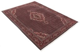 Surface texture of New Bijar rug with natural Wool and intricate pattern