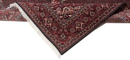 Close-up detail of New Bijar rug from Iran / Persia showing Wool weave