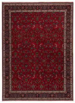 Full view of New Bijar rug from Iran / Persia, 345 × 255 cm in Red tones
