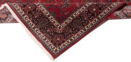 Corner detail of New Bijar rug showing border pattern and Wool pile