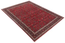 Backside of handmade New Bijar rug showing knot structure and weave density