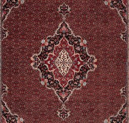 Close-up detail of New Bijar rug from Iran / Persia showing Wool weave