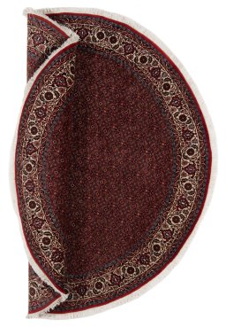 Corner detail of New Bijar rug showing border pattern and Wool pile