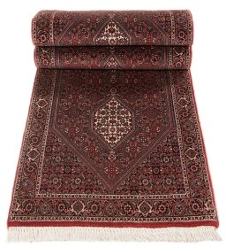 Surface texture of New Bijar rug with natural Wool and intricate pattern