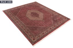 Full view of New Bijar rug from Iran / Persia, 300 × 256 cm in Red tones