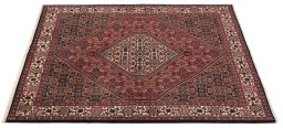 Close-up detail of 1990s Bijar rug from Iran / Persia showing Wool weave