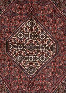 Full view of 1990s Bijar rug from Iran / Persia, 203 × 153 cm in Multi Color tones
