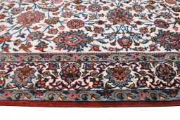 Central medallion detail of 1950s Ghom rug from Iran / Persia
