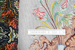 Backside of handmade New Ghom rug showing knot structure and weave density