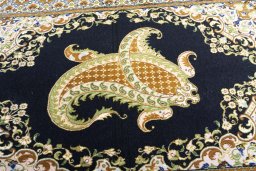 Central medallion detail of 2000s Ghom rug from Iran / Persia