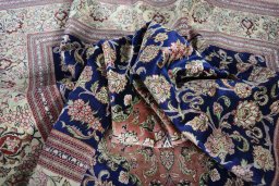 Central medallion detail of 2000s Ghom rug from Iran / Persia