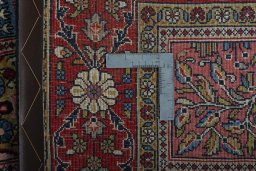 Close-up detail of New Ghom rug from Iran / Persia showing Wool weave
