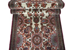 Corner detail of New Ghom rug showing border pattern and Cork pile