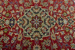 Central medallion detail of 2000s Ghom rug from Iran / Persia