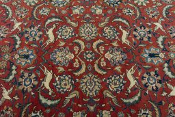 Central medallion detail of 1970s Ghom rug from Iran / Persia