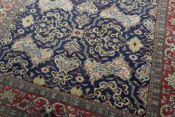 Central medallion detail of 1970s Ghom rug from Iran / Persia