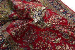 Surface texture of New Ghom rug with natural Cork and intricate pattern