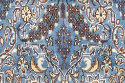 Full view of 1999s Ghom rug from Iran / Persia, 164 × 108 cm in Blue tones